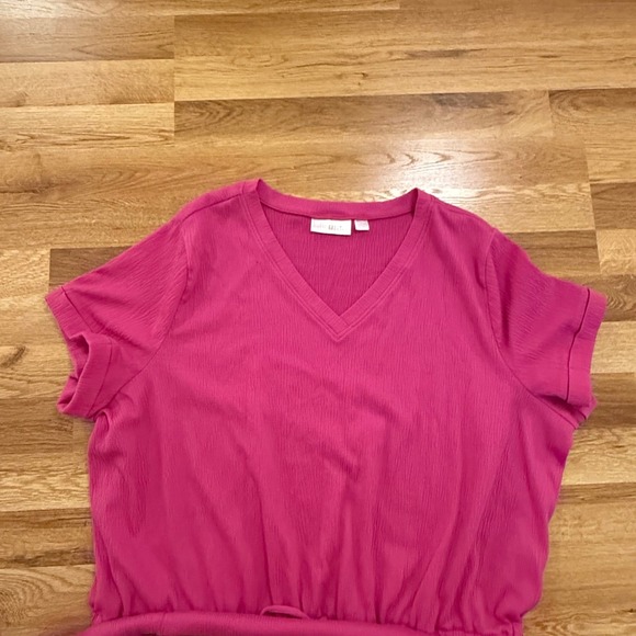 Kim Gravel Packabelle XL Pink V-Neck Drawstring Waist Dress Belle by QVC - Picture 4 of 8